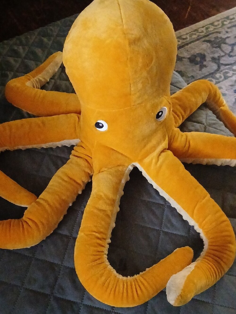 Orange Octopus Plush Stuffed Animal - Picture 4 of 5